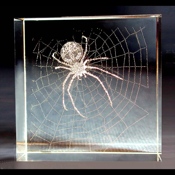 Паук в паутине - сувенир в стекле для интернет пользователей